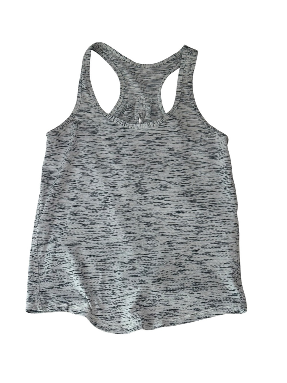 lululemon Tie Back Tank Top Heathered Light Gray Racerback Size 2 Womens